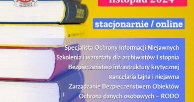 Zapraszamy na szkolenia w listopadzie